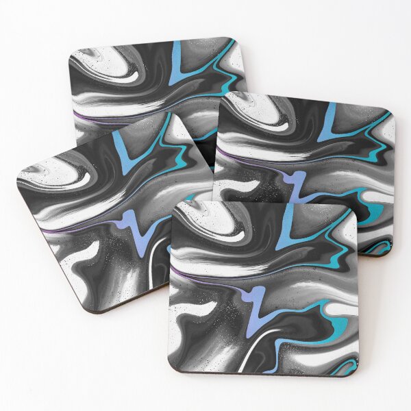 Item preview, Black & White Flow - Blue Ombre designed and sold by PaintdFoxStudio.