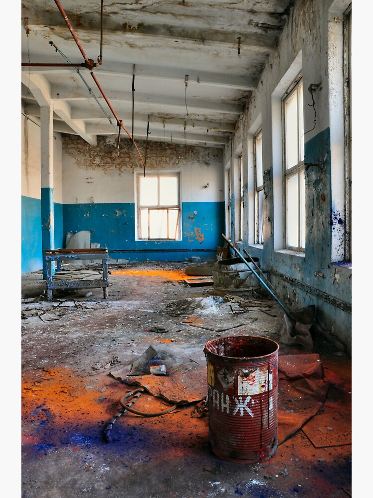 Thumbnail 3 of 3, Sticker, Dyeing - Abandoned Russian Rubber Factory designed and sold by StephVonAwesome.