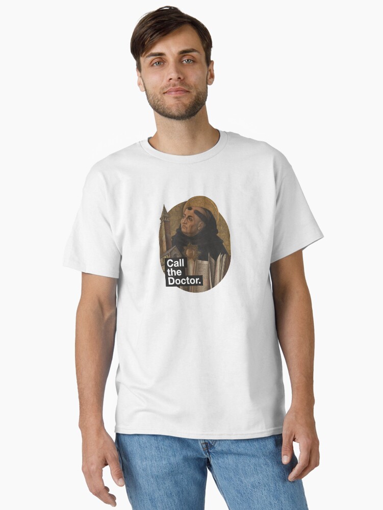 Thumbnail 2 of 7, Classic T-Shirt, St. Thomas Aquinas, the Angelic Doctor designed and sold by dicastery.