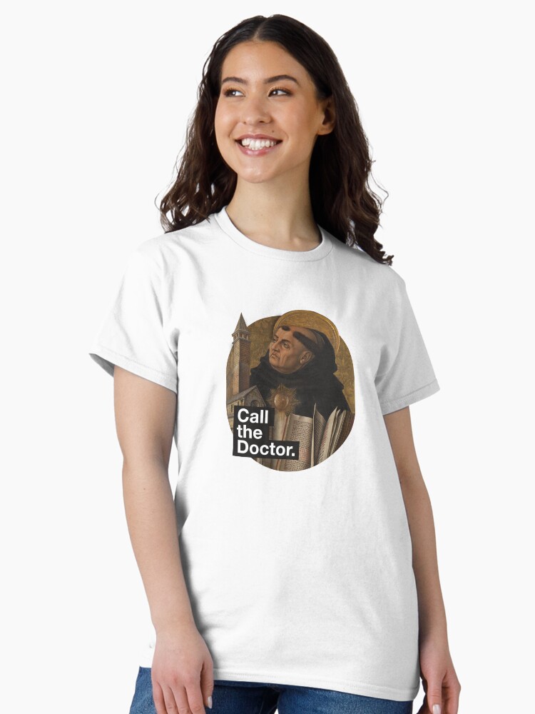 Thumbnail 1 of 7, Classic T-Shirt, St. Thomas Aquinas, the Angelic Doctor designed and sold by dicastery.
