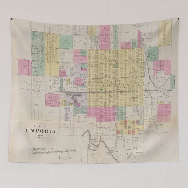 Item preview, Old Emporia Kansas Map (1887) Vintage KS city & Street atlas designed and sold by BravuraMedia.