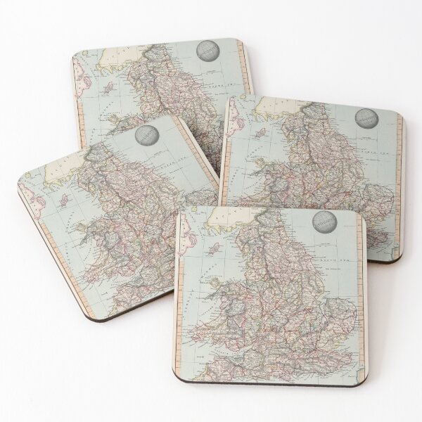 Item preview, Old England Map (1850) Vintage Britain Atlas designed and sold by BravuraMedia.