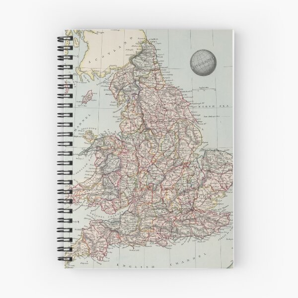 Item preview, Old England Map (1850) Vintage Britain Atlas designed and sold by BravuraMedia.
