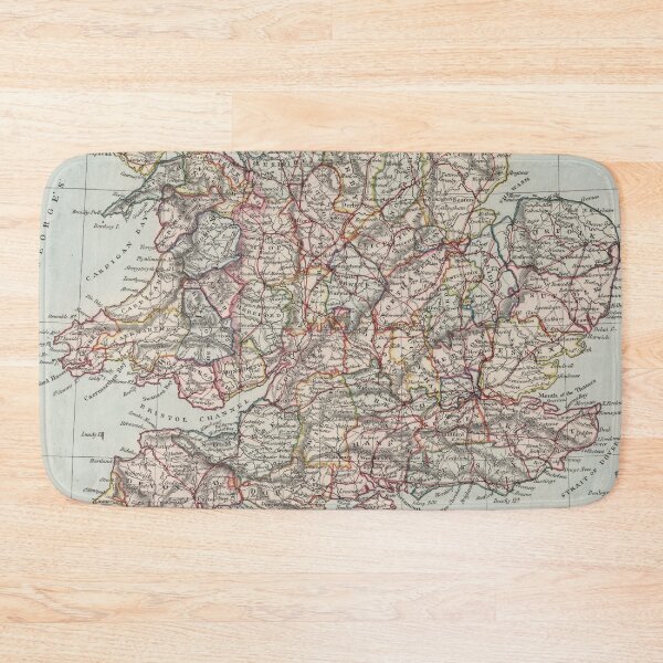 Item preview, Old England Map (1850) Vintage Britain Atlas designed and sold by BravuraMedia.