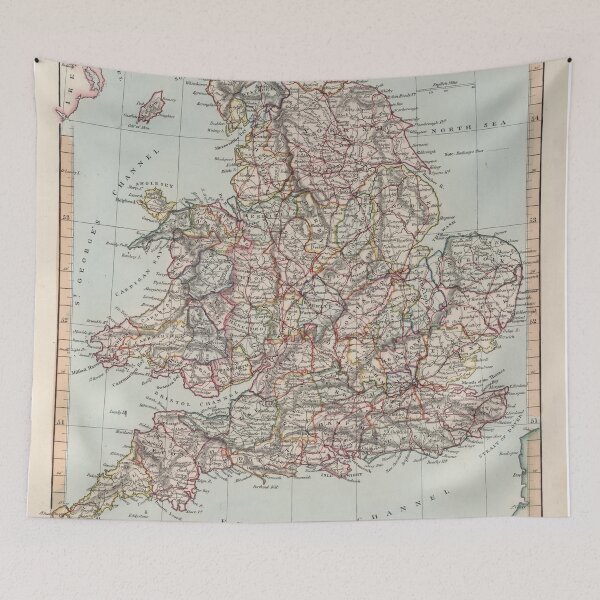 Item preview, Old England Map (1850) Vintage Britain Atlas designed and sold by BravuraMedia.