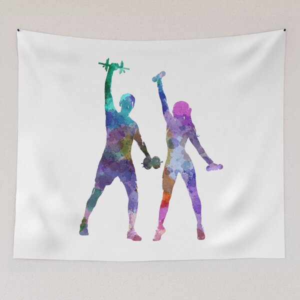 Item preview, woman exercising with man coach designed and sold by paulrommer.