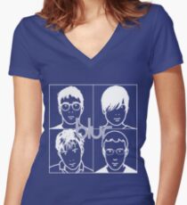 Blur (White) Women's Fitted V-Neck T-Shirt
