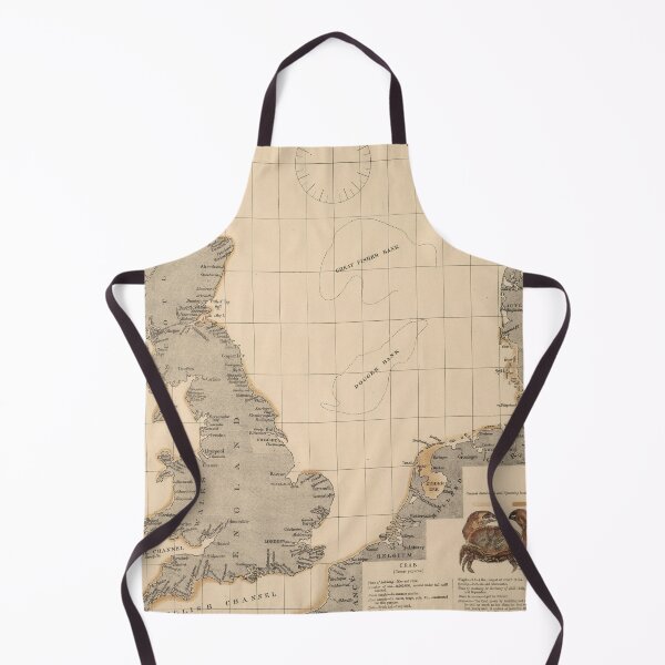 Item preview, Old English Channel Crab Locations (1883) Vintage North Sea Crabbing Spots Atlas designed and sold by BravuraMedia.