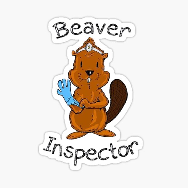 "Inspector Beaver Tail Shirt" Sticker by powershirt Redbubble