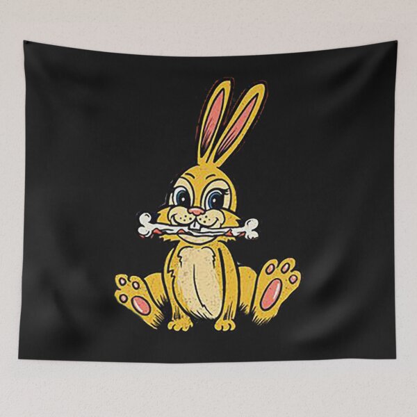 Item preview, bunny with a bone, bungle,easter bunny, yellow bunny, cartoon bunny,  designed and sold by Nostrathomas66.