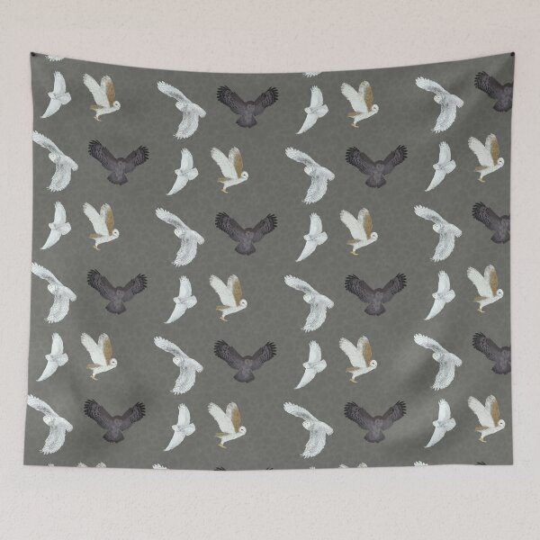 Item preview, Soaring Owls Grey designed and sold by Ashley Gagnon.