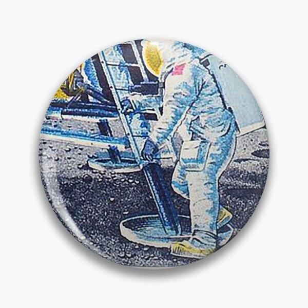 Artikelvorschau, Erster Mann auf dem Mond 10 Cent US-Briefmarke, Apollo 11, Neil Armstrong, Mondlandung, Juli 1969, Raumanzug, entworfen und verkauft von Nostrathomas66.