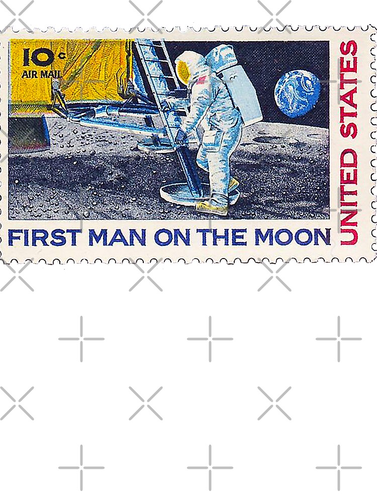 First Man on the Moon 10 cent US Postage Stamp Apollo 11 Neil Armstrong Lunar Landing July 1969 Space Suit Kids T Shirt