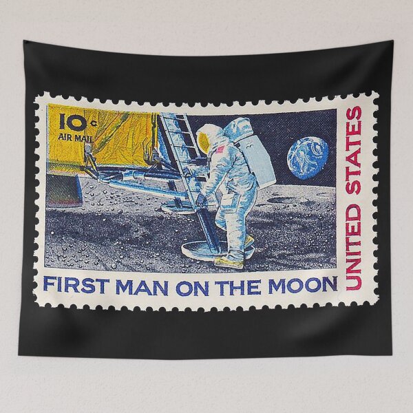 Item preview, First Man on the Moon 10 cent US Postage Stamp, Apollo 11, Neil Armstrong, Lunar Landing, July 1969, Space Suit,  designed and sold by Nostrathomas66.