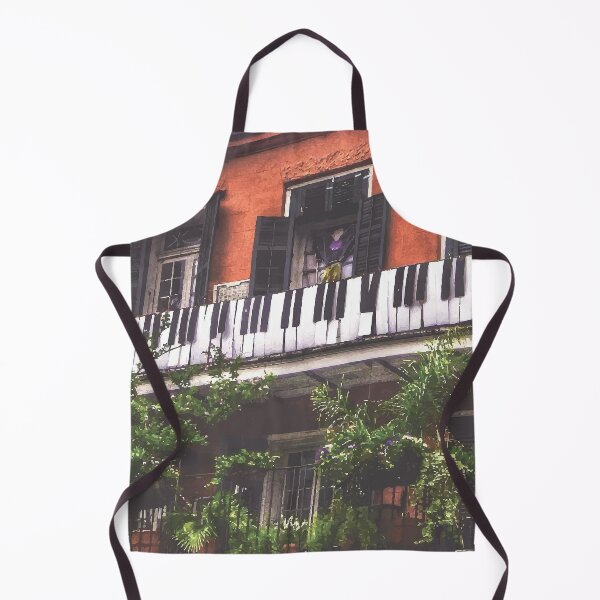 Item preview, New Orleans French Quarter Black and White Piano Nola Music Home with Green Botanical Garden and Red Iconic Architecture in Southern Louisiana designed and sold by StudioBlack.