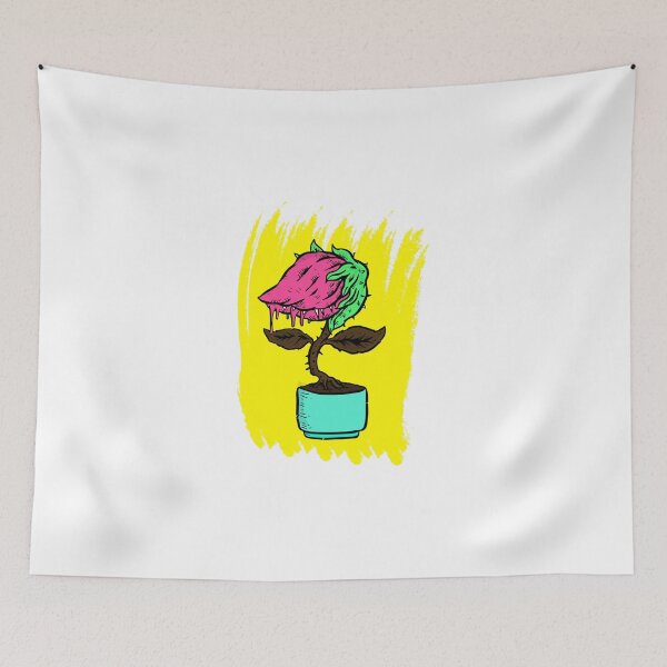 Item preview, FLOWER MONSTER SHIRT Folk Art Print Quirky Birthday Housewarming Gifts Funny Creepy Cute Cool Shirts Surreal Art Weird Flowers Funny T-Shirt designed and sold by hafidoox.