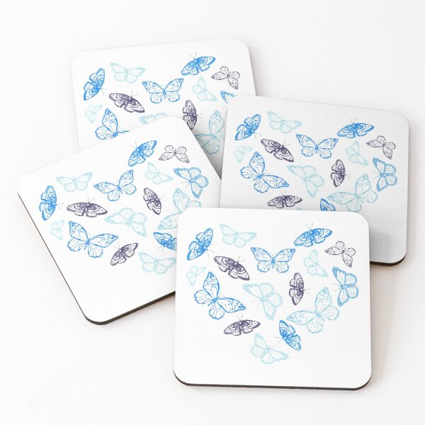Item preview, Sky Blue and Navy Blue Butterflies in a Heart designed and sold by LaurensFortune.