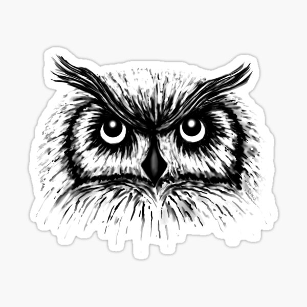 Spooky Wise Owl Sticker