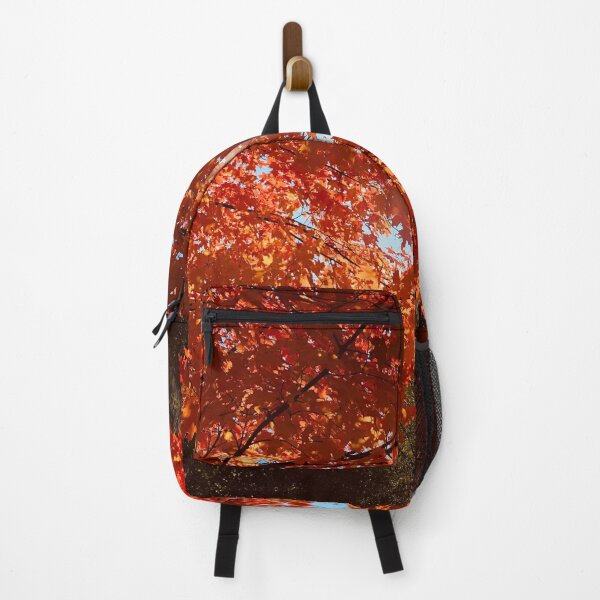 Item preview, Fall Colors Maple Red Orange Leaves Trees Blue Sky Sun Sunlight Shining Through Autumn designed and sold by HppyStrngHelthy.