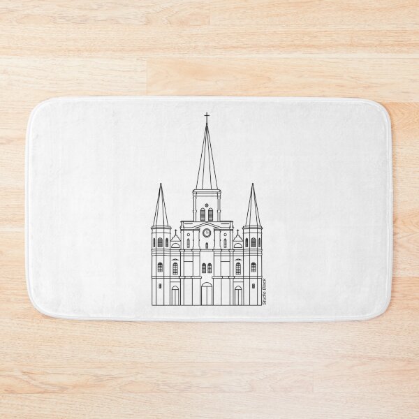Item preview, New Orleans St. Louis Cathedral Minimalist Black Outline designed and sold by StudioBlack.