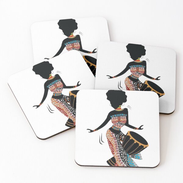 Item preview, African black woman playing drum designed and sold by sasa-creations.