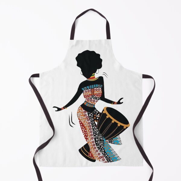 Item preview, African black woman playing drum designed and sold by sasa-creations.