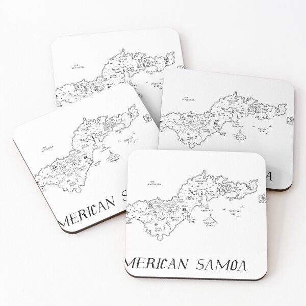 Item preview, American Samoa as a fantasy map - black and white designed and sold by aldayuan.