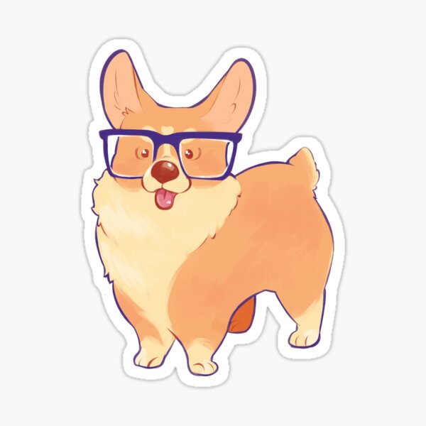 Corgi bleps Sticker