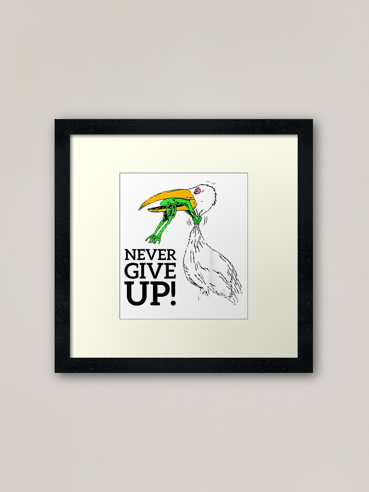 Never give up stork and frog | Poster