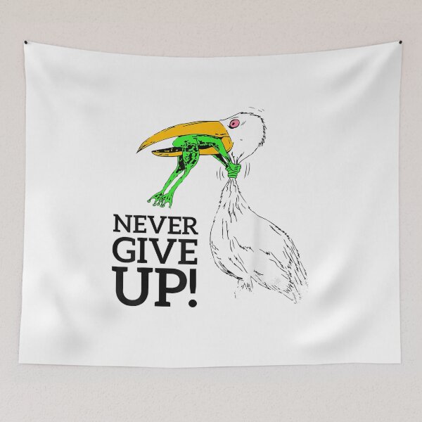 Item preview, Never give up stork and frog designed and sold by TimHuddleston.