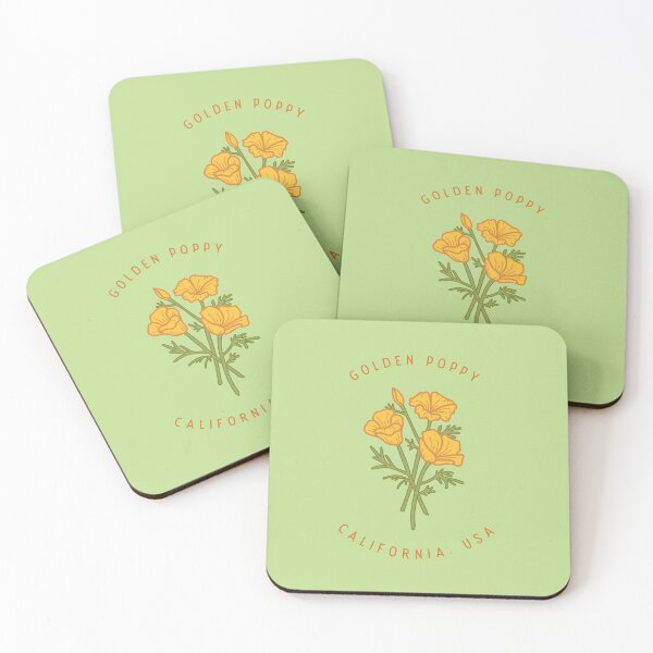 Item preview, California Golden Poppy State Flower - Green designed and sold by Manda Creates.