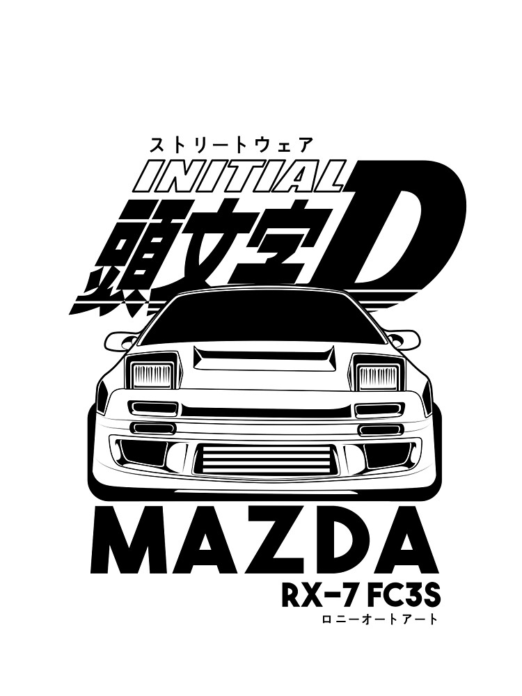 RX7 Initial D ( black print ) Poster for Sale by Hans-Studio