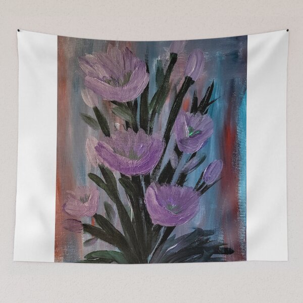 Item preview, Some abstract purple lillys flowers grow wild designed and sold by kkartwork.