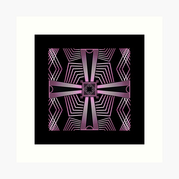 Artikel-Vorschau von Art-Deco-Geometrie in Schwarz und Rosa, designt und verkauft von SloganExpress.