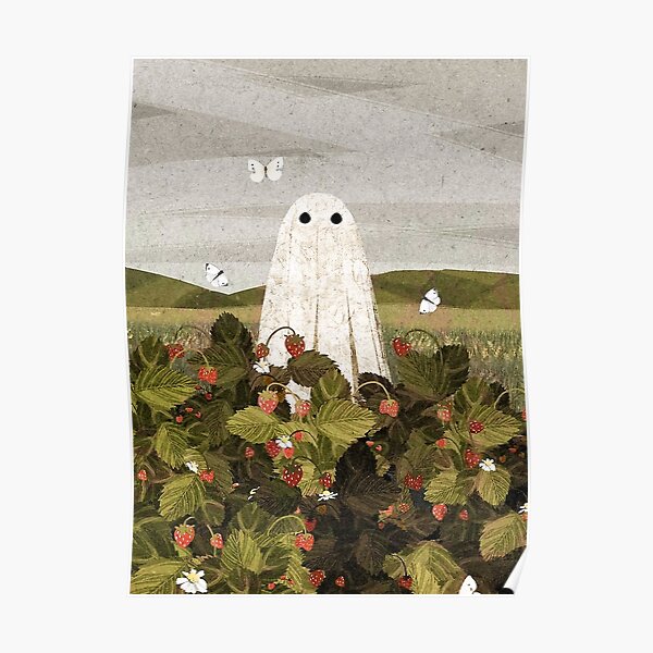 Strawberry and Butterfly Poster