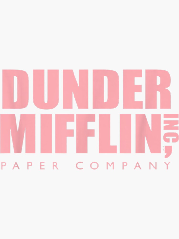 Pink Dunder Mifflin Logo Sticker for Sale by emeliaa1