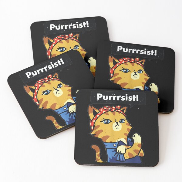 Aperçu de l'œuvre Purrsist Resist Persist Funny Pussy Cat créée et vendue par anakinmelany.