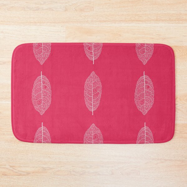 Item preview, Skeleton Leaf, Mahoe , raspberry colour background designed and sold by MHen.