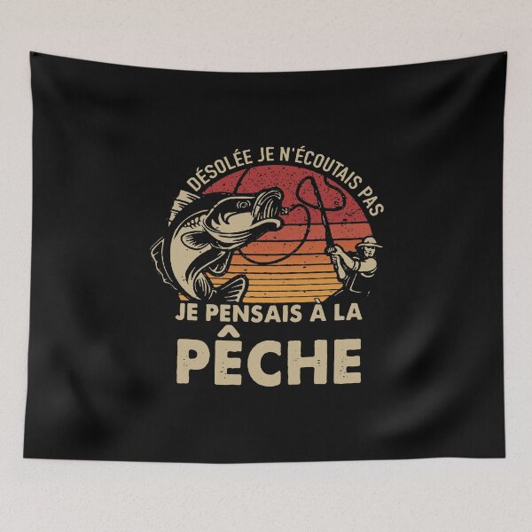 Item preview, DESOLEE JE N'ECOUTAIS PAS JE PENSAIS A LA PECHE VINTAGE designed and sold by Tuckerstyle.