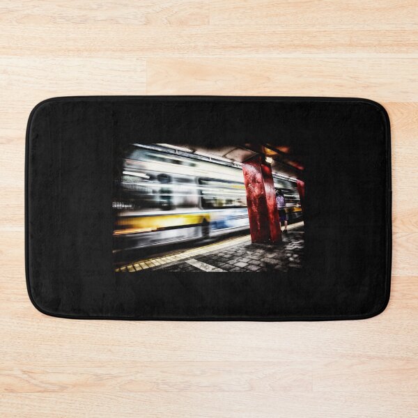 Item preview, Vibrant Moving Bus Blur within MBTA Train Station designed and sold by Stephen Orsillo.