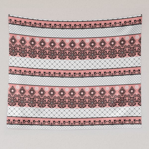 Item preview, Lace pattern, lace ornament, pink, gray, black, pink with black ,texture,  designed and sold by fuzzyfox.