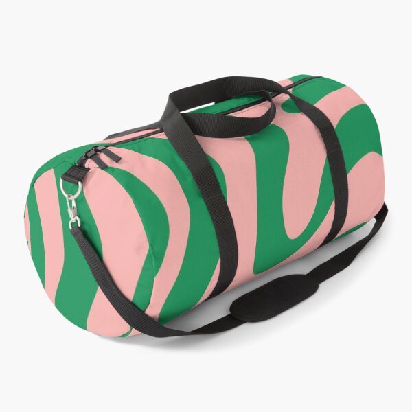 Item preview, Retro Liquid Swirl Abstract Pattern Square in Blush Pink and Bright Green designed and sold by kierkegaard.