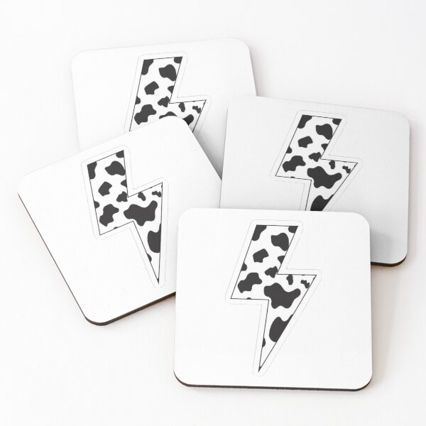 Item preview, cow print lightning bolt designed and sold by ArtByMal.