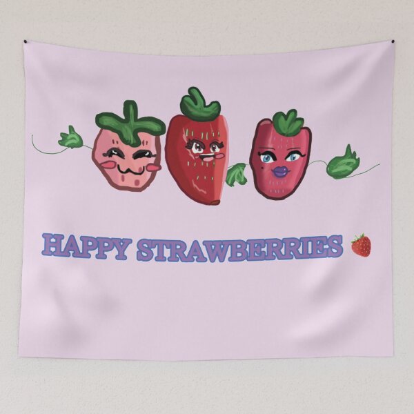 Item preview, Happy Strawberries  designed and sold by QueenBubbleshop.
