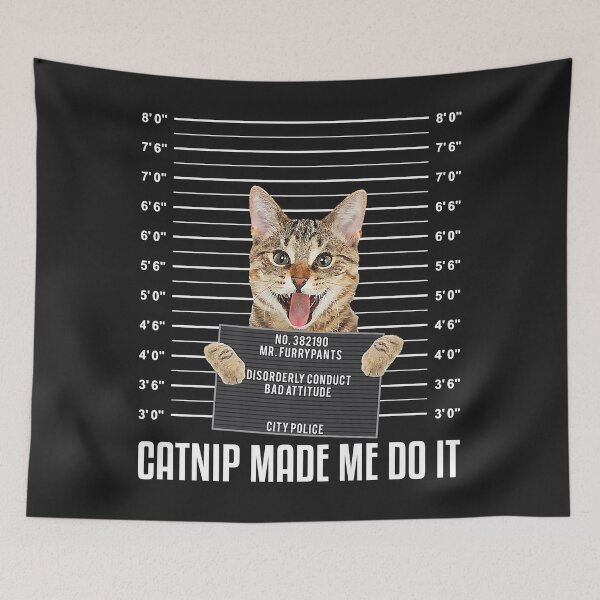 Item preview, Catnip made me do it cat mugshot funny cat lover furparent Premium designed and sold by ambersomar.