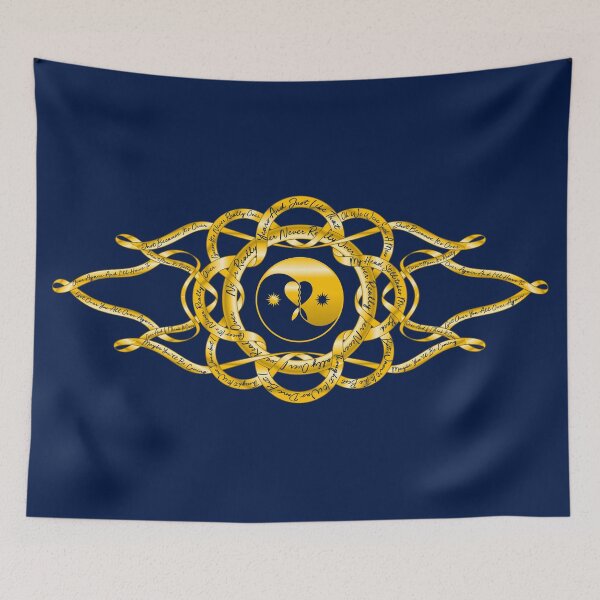 Item preview, Katy Perry Never Really Over Metallic Gold Symbol With Lyrics Blue Background designed and sold by cryaboutitnow.