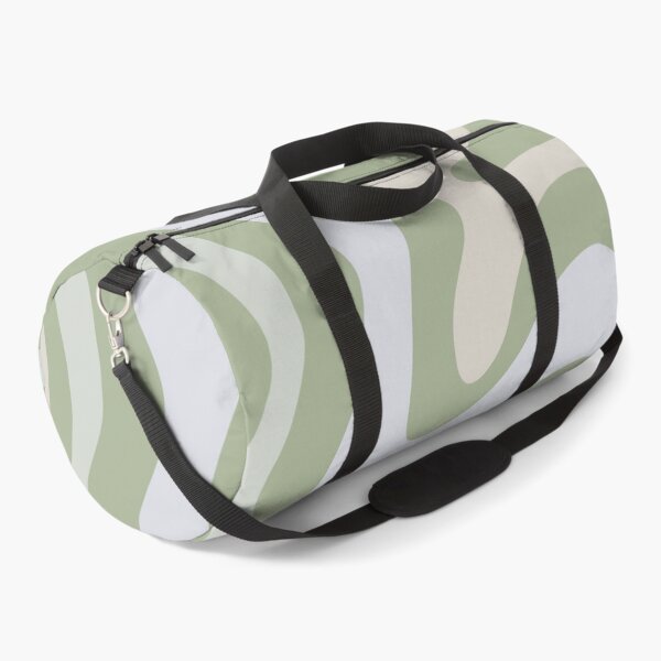Item preview, Retro Liquid Swirl Abstract Pattern Square Sage Green Beige Gray designed and sold by kierkegaard.