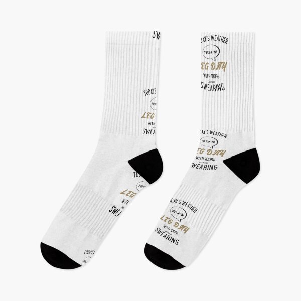 Item preview, Today's Weather: Leg Day With 100% Chance Of Swearing Black - Funny Gym designed and sold by GymWearDepot.