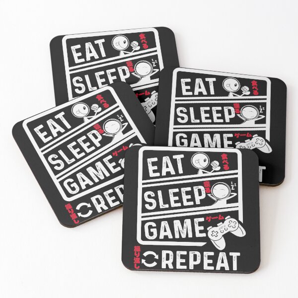 Item preview, Gamer Gear Eat Sleep Play Viedo Games Repeat with Japanese Translation designed and sold by JapanBubble.