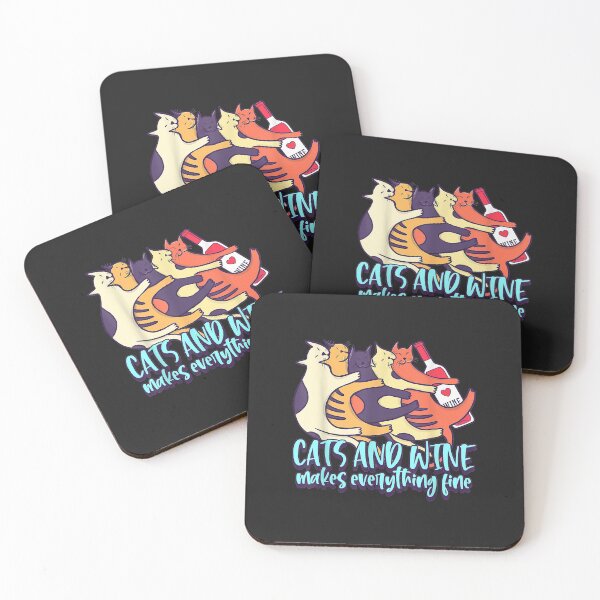 Item preview, Funny Cats And Wine Makes Everything Fine Love Alcohol designed and sold by ambersomar.